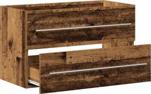vidaXL Szafka pod umywalkę łazienkową, stare drewno, 80x38,5x48 cm 5
