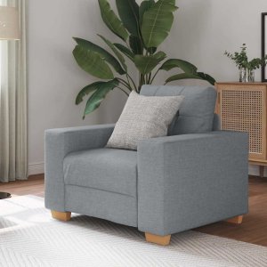 vidaXL Fotel, jasnoszary, 59 cm, obity tkaniną 1