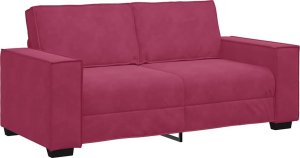 vidaXL vidaXL Sofa 2-osobowa, winna czerwień, 140 cm, tapicerowana aksamitem 2