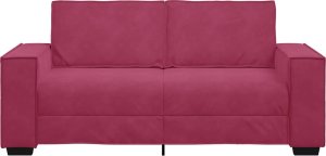 vidaXL vidaXL Sofa 2-osobowa, winna czerwień, 140 cm, tapicerowana aksamitem 4