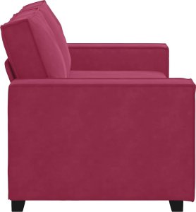 vidaXL vidaXL Sofa 2-osobowa, winna czerwień, 140 cm, tapicerowana aksamitem 5