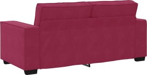 vidaXL vidaXL Sofa 2-osobowa, winna czerwień, 140 cm, tapicerowana aksamitem 6