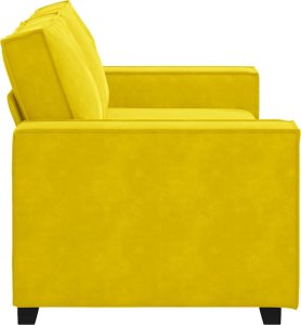 vidaXL Sofa 2-osobowa, żółta, 140 cm, tapicerowana aksamitem 5