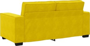 vidaXL Sofa 2-osobowa, żółta, 140 cm, tapicerowana aksamitem 6