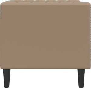 vidaXL Fotel Chesterfield, cappuccino, tapicerowany sztuczną skórą 5