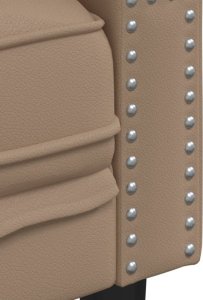 vidaXL Fotel Chesterfield, cappuccino, tapicerowany sztuczną skórą 7