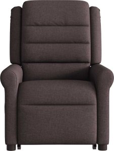 vidaXL Podnoszony fotel masujący, rozkładany, ciemnobrązowy, tkanina 5