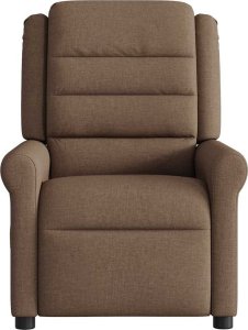 vidaXL Rozkładany fotel masujący, elektryczny, brązowy, tkanina 5