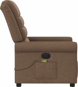 vidaXL Rozkładany fotel masujący, elektryczny, brązowy, tkanina 6