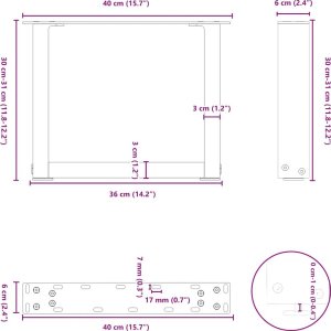 vidaXL Nogi do stolika kawowego, 2 szt., 40x(30-31) cm 10