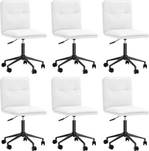vidaXL Krzesła stołowe, 6 szt., białe, sztuczna skóra 2