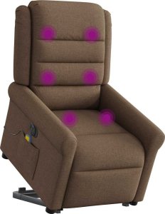 vidaXL Podnoszony fotel masujący, elektryczny, rozkładany, brązowy 2