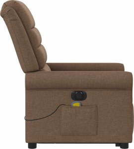 vidaXL Podnoszony fotel masujący, elektryczny, rozkładany, brązowy 6