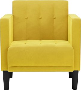 vidaXL Sofa Fotel z Podłokietnikami Żółty 53 cm Aksamit 3