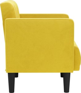 vidaXL Sofa Fotel z Podłokietnikami Żółty 53 cm Aksamit 4