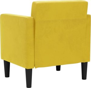 vidaXL Sofa Fotel z Podłokietnikami Żółty 53 cm Aksamit 5