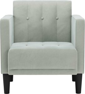 vidaXL Sofa Fotel z Podłokietnikami Jasnoszary 53 cm Aksamit 3
