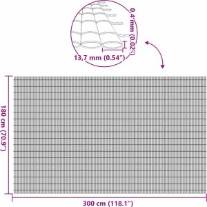 vidaXL Ogrodzenie dwustronne szare 1,8x3 m PVC 9