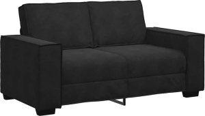 vidaXL Sofa 2-osobowa, czarna, 120 cm, tapicerowana aksamitem 2