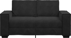 vidaXL Sofa 2-osobowa, czarna, 120 cm, tapicerowana aksamitem 4