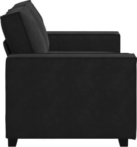 vidaXL Sofa 2-osobowa, czarna, 120 cm, tapicerowana aksamitem 5