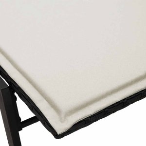 vidaXL Leżak z poduszką, czarny, polirattan 10