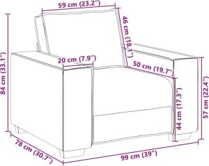vidaXL Sofa Fotel Różowy 59 cm Aksamit 9