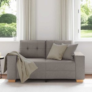 vidaXL Sofa dwuosobowa, taupe, 120 cm, tkanina 3