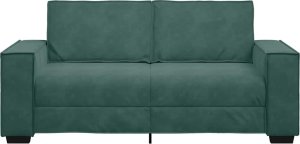 vidaXL Sofa 2-osobowa, ciemnozielona, 140 cm, tapicerowana aksamitem 4