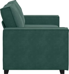 vidaXL Sofa 2-osobowa, ciemnozielona, 140 cm, tapicerowana aksamitem 5