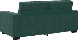 vidaXL Sofa 2-osobowa, ciemnozielona, 140 cm, tapicerowana aksamitem 6