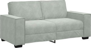 vidaXL Sofa 2-osobowa, jasnoszara, 140 cm, tapicerowana aksamitem 2