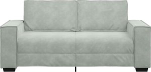 vidaXL Sofa 2-osobowa, jasnoszara, 140 cm, tapicerowana aksamitem 4