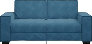 vidaXL Sofa 2-osobowa, niebieski, 140 cm, tapicerowana aksamitem 4