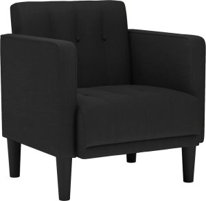 vidaXL Sofa Fotel z Podłokietnikami Czarny 53 cm Tkanina 2