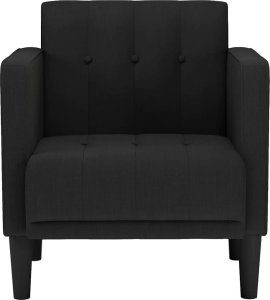 vidaXL Sofa Fotel z Podłokietnikami Czarny 53 cm Tkanina 3
