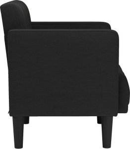 vidaXL Sofa Fotel z Podłokietnikami Czarny 53 cm Tkanina 4