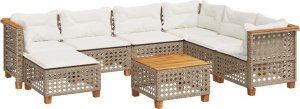vidaXL 8-cz. zestaw mebli ogrodowych z poduszkami, beżowy, polirattan 2