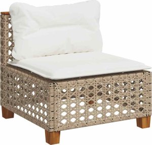 vidaXL 8-cz. zestaw mebli ogrodowych z poduszkami, beżowy, polirattan 4