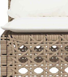 vidaXL 8-cz. zestaw mebli ogrodowych z poduszkami, beżowy, polirattan 7