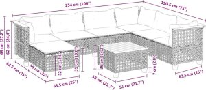 vidaXL 8-cz. zestaw mebli ogrodowych z poduszkami, beżowy, polirattan 10