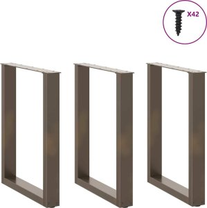 vidaXL Nogi do stolika kawowego, 3 szt., stal, 70x(72-73) cm 3
