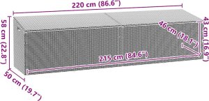 Skrzynia ogrodowa vidaXL Skrzynia ogrodowa do przechowywania brązowa 220x50x58 cm 10