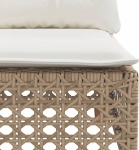 vidaXL Narożny moduł sofy z poduszkami, beżowy, polirattan 7