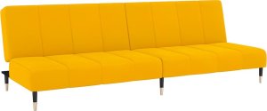 vidaXL 2-osobowa kanapa, żółta, tapicerowana aksamitem 2