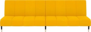 vidaXL 2-osobowa kanapa, żółta, tapicerowana aksamitem 5