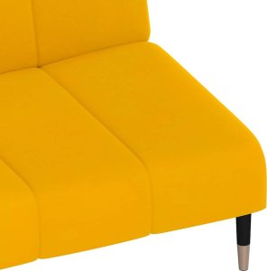 vidaXL 2-osobowa kanapa, żółta, tapicerowana aksamitem 9