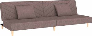 vidaXL 2-osobowa kanapa, 2 poduszki, kolor taupe, tapicerowana tkaniną 2