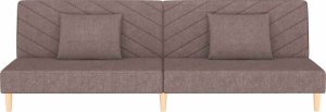 vidaXL 2-osobowa kanapa, 2 poduszki, kolor taupe, tapicerowana tkaniną 5