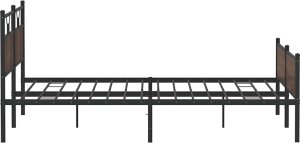 vidaXL Metalowa rama łóżka, bez materaca, brązowy dąb, 200x200 cm 7
